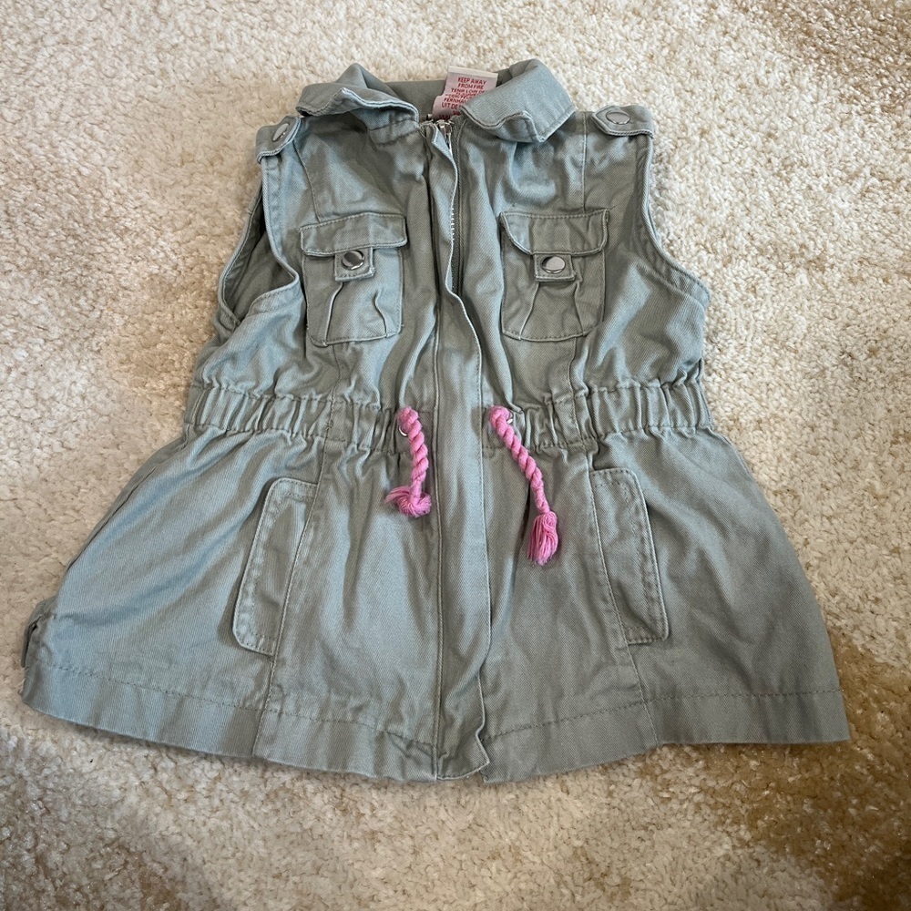 Aspen Kids Green with Pink String Vest